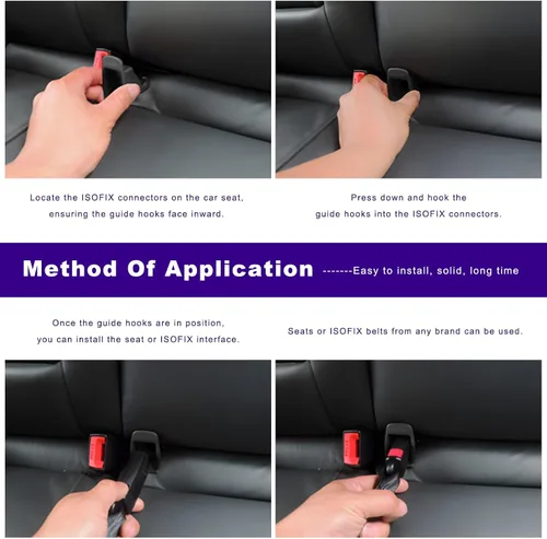 Miniatura 3 de 2 piezas de guía de enganche ISOFIX, conector de abrazadera de cinturón de asiento infantil para automóvil, guías localizadoras de abrazadera