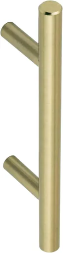 Miniatura 3 de Amazon Basics Manija Euro Bar para gabinete (1/2 pulgada de diámetro), 5.38 pulgadas de longitud (centro de agujero de 3 pulgadas), champán dorado