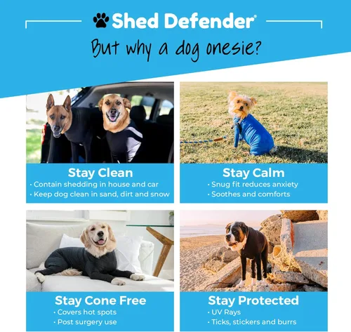 Miniatura 5 de Shed Defender Traje de recuperación para perros después de la cirugía – Mameluco de recuperación para perros alternativa al cono, traje