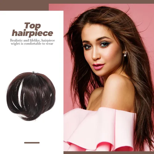 Miniatura 5 de Beaupretty Peluca de pelo para mujer en la parte superior de la cabeza con clips, cabello lacio para adelgazar la cobertura del cabello, 5.31 x 5.31
