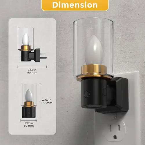 Miniatura 7 de L LOHAS LED - Luz de noche en forma de vela sin llama, luz nocturna enchufable, sensor de crepúsculo a amanecer regulable con rotación de 350°