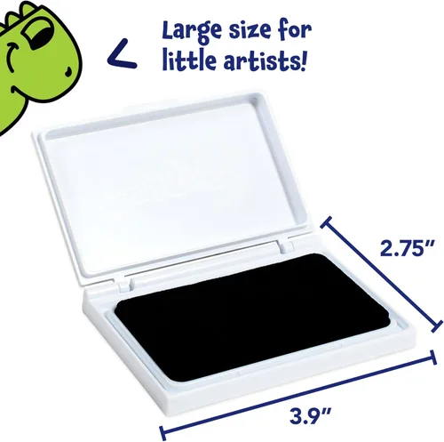 Miniatura 3 de READY 2 LEARN - Juego de almohadillas de sellos lavables Negro Juego de almohadillas de tinta no tóxica y lavable para niños Resistente a