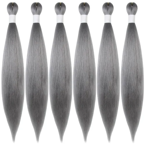 Miniatura 30 de Cabello trenzado preestirado de 10 pulgadas, 4 paquetes, extensiones de cabello corto para trenzas, cabello sintético preestirado #1 (negro azabache)