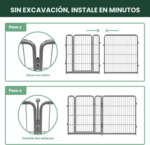 Miniatura 4 de FXW Valla de Jardín Exterior para el Patio – 32 pulg. (A) x 36.4 pies (L) Barrera de Metal Resistente para Animales para Perros y Conejos, Valla