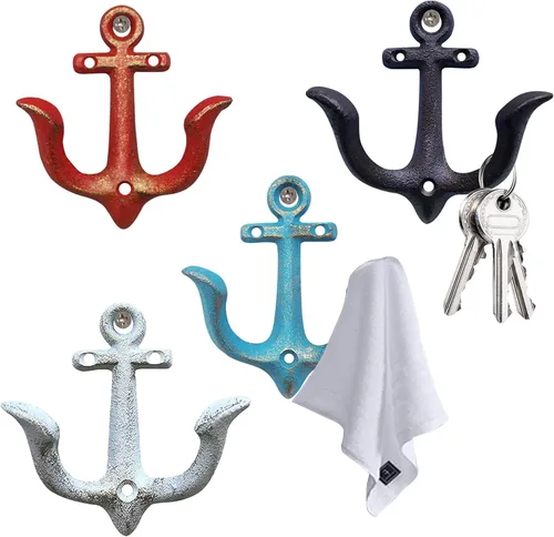 Miniatura 14 de Notakia Ganchos Decorativos de Pared Montados Antiguos Shabby Chic de Metal para Hogar Baño Toallas Abrigos Perchero, Ganchos de Pared de Hierro