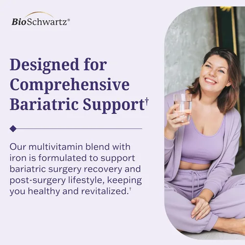 Miniatura 2 de BioSchwartz Multivitamínico bariátrico con hierro, 60 tabletas masticables, suministro para 30 días, probado por terceros, multivitamínico