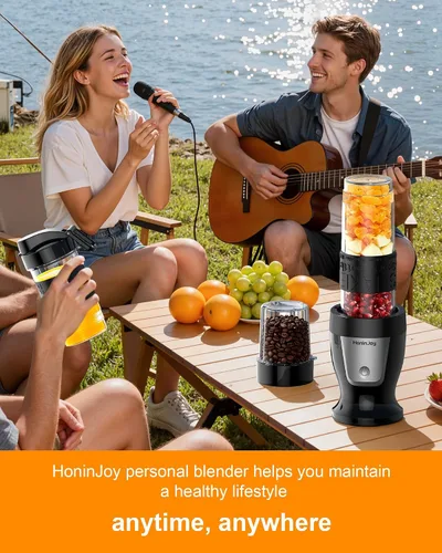 Miniatura 8 de Licuadora de batidos, licuadora personal de 650 W para batidos y licuados con taza molinillo y 2 tazas portátiles sin BPA (20 onzas + 14 onzas)