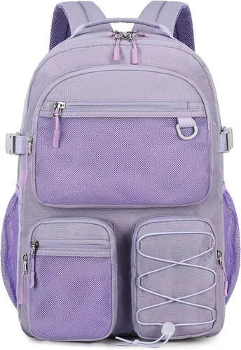 Miniatura 15 de Lohol Mochila resistente al agua con múltiples bolsillos para la escuela, viajes al aire libre, universidad, bolsa para laptop de 15.6 pulgadas