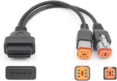 Ajuste para motocicleta Ha Davi 6Pin 4Pin dos en uno a OBD2 adaptador OBD2 escáner de diagnóstico Cable adaptador escáner OBD escáner (4 6 pines)