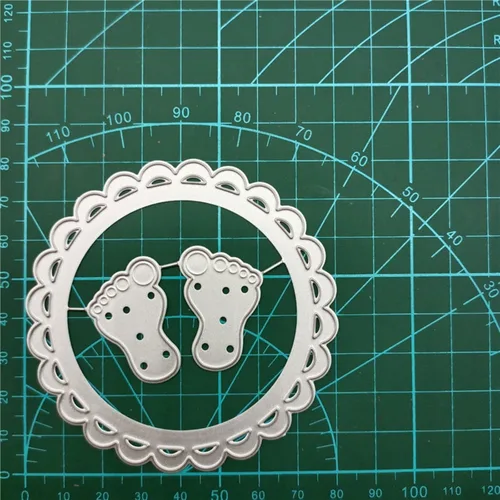 Miniatura 2 de Pies de bebé troquelados de metal para hacer tarjetas, plantillas de corte para manualidades, álbumes de recortes, álbumes de fotos, manualidades