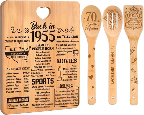 Miniatura 15 de Regalos de cumpleaños número 30 para mujeres – Regalos de cumpleaños número 30 para hombres, tabla de cortar, hecha de bambú grabada "Year 1995 News