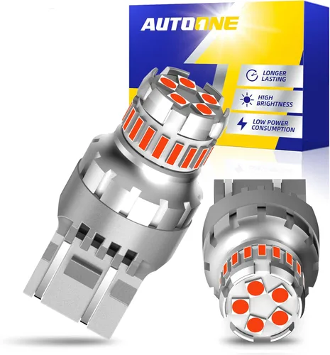 Miniatura 10 de AUTOONE Bombilla LED roja 1157 para luces de freno, bombillas LED BAY15D 2057 2357 7528 para luz trasera, 300% más brillantes, Canbus listas