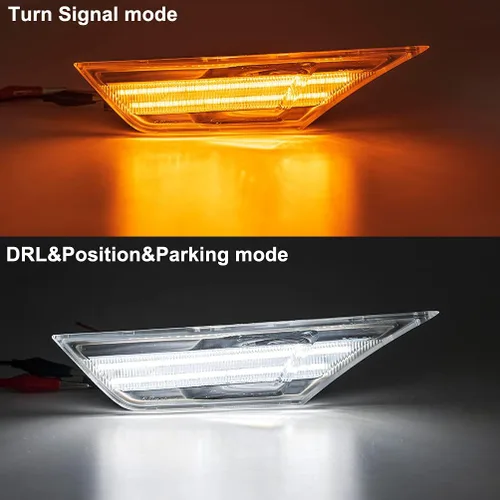 Miniatura 2 de Luces LED de posición laterales de 10ª generación para Honda Civic Sedan Coupe Hatchback Switchback de 2016-2021 Ámbar/Blanco Señal de giro