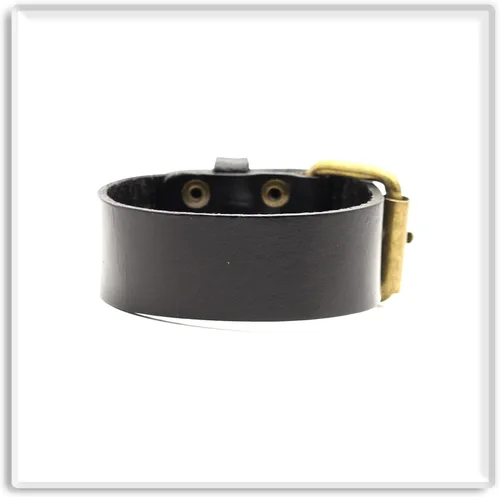 Miniatura 2 de Xusamss Pulsera de cuero ajustable con hebilla de cinturón punk rock