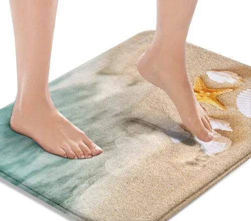 Miniatura 15 de Britimes Tapete de baño de mármol rosa para baño, alfombra de piso lavable, tapetes, alfombra de piso, decoraciones de baño, 16 x 24 pulgadas