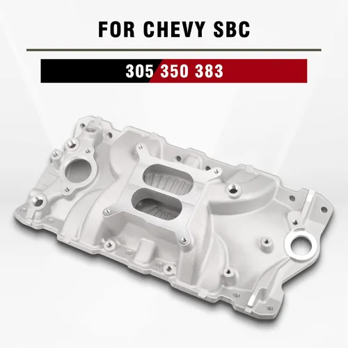 Miniatura 4 de Colector de admisión de aluminio de doble plano compatible con Chevy SBC 305 350 383