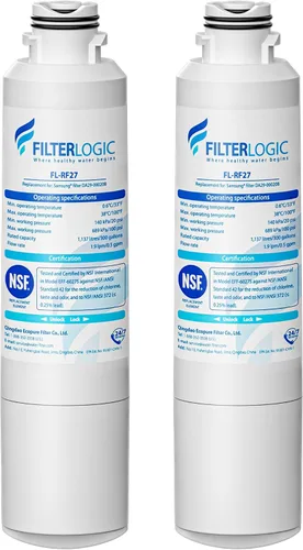 Filterlogic DA29-00020B Filtro de agua para refrigerador, repuesto para Samsung HAF-CIN, HAF-CIN/EXP, DA29-00020A/B, DA97-08006A, RF28HMEDBSR,
