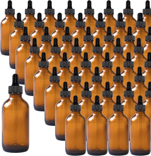 Miniatura 9 de Paquete de 48 Botellas Cuentagotas de Vidrio Transparente de 1 oz, Botellas Cuentagotas con Cuentagotas de Vidrio para Aceites Esenciales, Perfumes