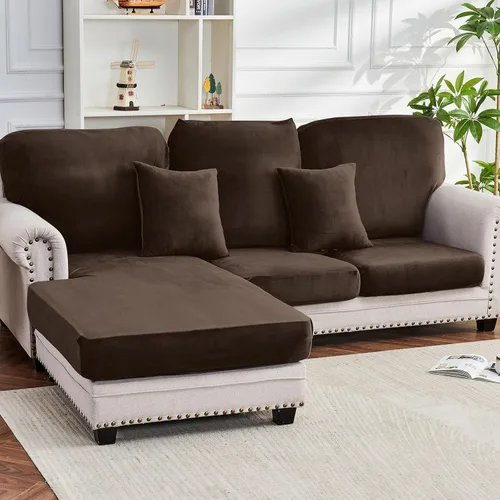 Miniatura 78 de Funda para Sofá de Terciopelo Elástico Funda de Cojín de Sofá 1 Pieza - Funda Deslizable Elástica Lavable para Asiento o Respaldo, Fundas de Asiento