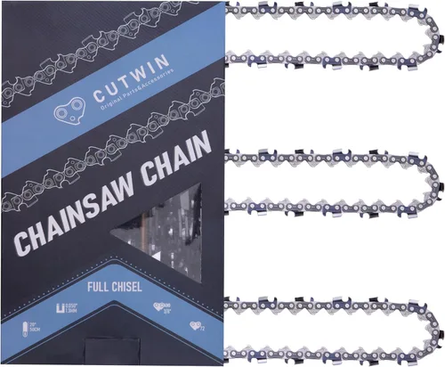 Miniatura 16 de Paquete de 3 Cadenas de Motosierra de 10 Pulgadas CW-R40 Paso LP 3/8" Calibre .043" 40 Eslabones de Transmisión, Repuesto de Cadena de Sierra