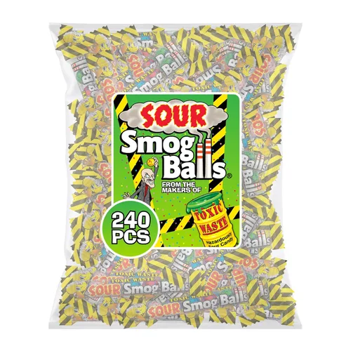 Miniatura 10 de Toxic Waste Sour Smog Balls Crunchy Chewy Surtido de Sabores Surtidos Bolsas de 3 oz Paquete de 3