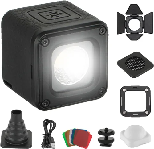 SmallRig RM01 Mini Luz de Vídeo LED Impermeable Kit de Iluminación Portátil con 8 Filtros de Color, Luz de Fotografía de Relleno Regulable 5600K