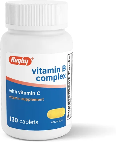 Rugby - Complejo de vitamina B con vitamina C, vitaminas del complejo B sin gluten para energía, metabolismo, nervios y apoyo inmunológico, 130