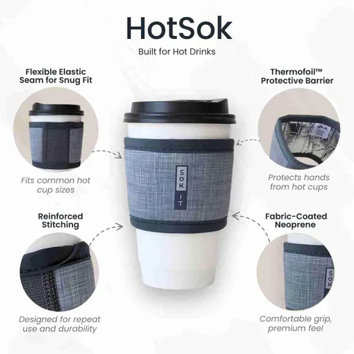 Miniatura 2 de Sok It HotSok Coffee & Tea - Funda de neopreno con aislamiento reutilizable (floral abstracto)