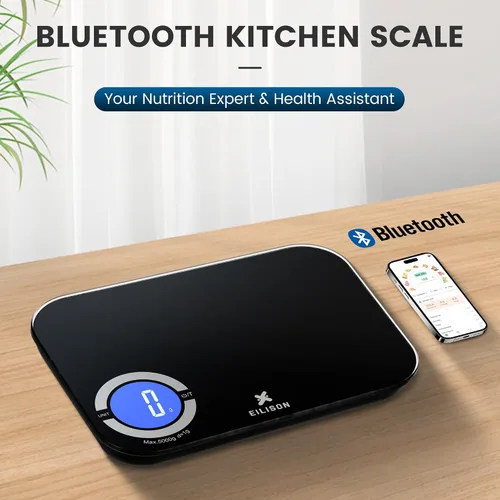 Miniatura 2 de EILISON Báscula inteligente de cocina con calculadora de nutrición, báscula digital de alimentos, pantalla a color TFT grande, aplicación Bluetooth