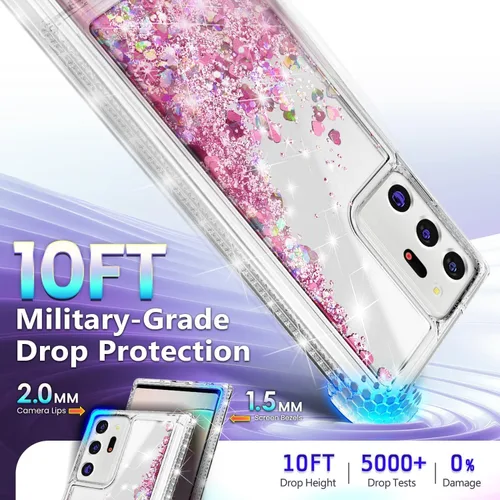 Miniatura 218 de NGB - Funda de teléfono diseñada para Samsung Galaxy S9+ Plus, morado/azul, con purpurina líquida para mujeres y niñas, con protector de pantalla