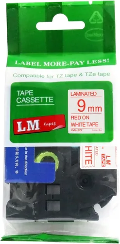 Miniatura 12 de Cinta LM - Brother PT-1010 3/8 pulgadas (0.354 in 0.35 laminadas) Negro sobre transparente compatible con TZe P-Touch Cinta para rotuladora Brother