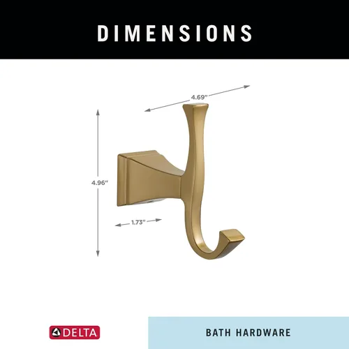Miniatura 8 de DELTA FAUCET 75135-CZ Dryden - Gancho para toallas montado en la pared, color bronce champán Champagne bronce