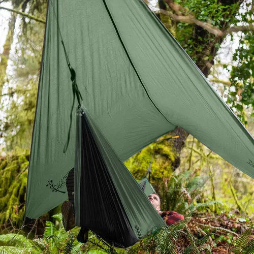 Miniatura 5 de Wise Owl Outfitters Toldo para Hamaca – Funda de lona impermeable para acampar con estacas de tienda de campaña y bolsa de transporte, refugio Salvia