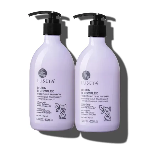 Luseta B-Complex - Juego de champú y acondicionador para fortalecer el cabello, champú y acondicionador de rutina para mujeres, champú de biotina