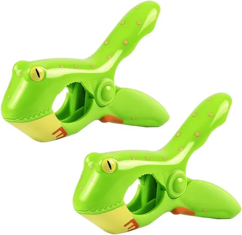 Miniatura 14 de Juego de 2 clips de toalla de playa para playa, piscina y sillas de crucero, pasadores de ropa de plástico, soportes para toallas de playa, clips