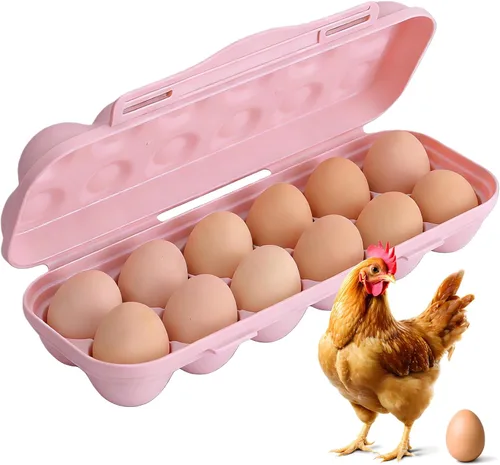 Miniatura 11 de PhantomSky Soporte para huevos al aire libre de gran capacidad, contenedor de almacenamiento de huevos frescos de plástico para refrigerador, #4-015