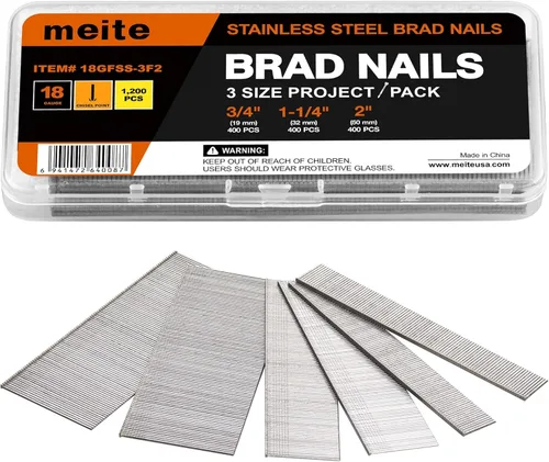 Miniatura 9 de meite Clavos Brad de Acero Inoxidable Calibre 18, Clavos Brad de 18GA de 3/4 Pulgada, Clavos Pequeños de Acabado de Acero Inoxidable 304