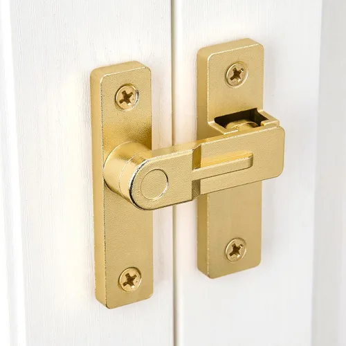 Miniatura 4 de INIRET Cerradura de puerta de granero abatible de 180 grados, cerraduras doradas resistentes para puerta, cerradura de cerrojo de seguridad