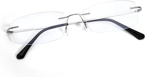 Miniatura 8 de IGnaef Gafas rectangulares sin montura con bloqueo de luz azul para mujer, a la moda, sin receta, para oficina, sin marco, sin marco BL1230