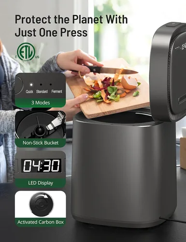 Miniatura 7 de Paris Rhône Compostador de cocina inteligente para residuos, contenedor eléctrico de compost de cocina, respetuoso con el medio ambiente