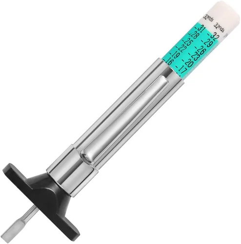 PROND Medidor de profundidad de banda de rodadura de neumáticos con código de color - Herramienta de medición precisa, tipo verde