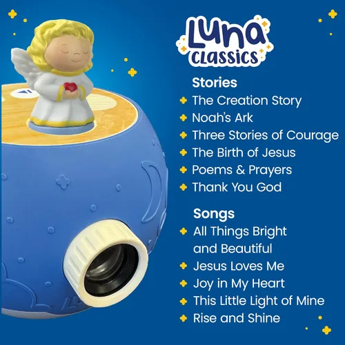 Miniatura 4 de Proyector de Libros para Niños – 6 Biblias & 5 Cuentos Clásicos de Lectura en Voz Alta, 10 Canciones & Luz Nocturna & Música Tranquila para Soñar