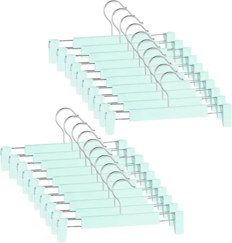 Miniatura 14 de Paquete de 30 perchas para pantalones con clips antideslizantes ajustables, gancho para colgar pantalones, faldas, jeans, perchas de ropa