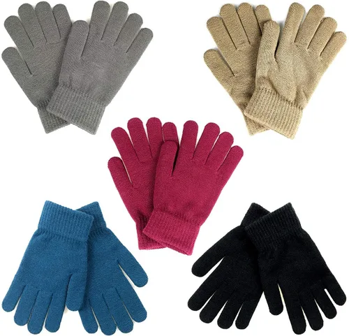 Miniatura 7 de VICSPORT 5 pares de guantes elásticos mágicos de punto de invierno para clima frío