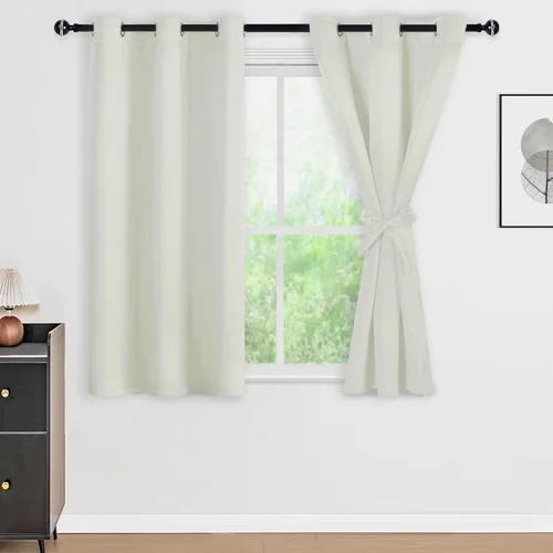 Miniatura 163 de DWCN Cortinas 100% opacas de 84 pulgadas de largo para dormitorio con forro negro, paneles de cortina de ventana de doble capa con aislamiento Azul