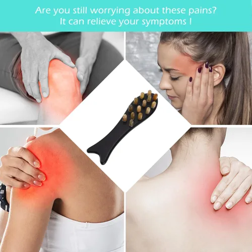 Miniatura 6 de Healifty Masajeador de cabeza de peine de cuerno de buey, herramienta de masaje Guasha, terapia de peine de pelo, tratamiento de punto de activación