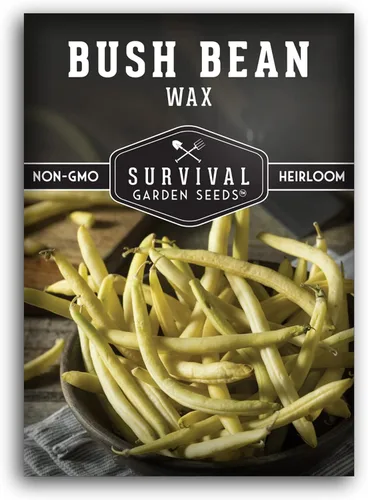 Miniatura 10 de Survival Garden Seeds - Semilla de frijol Golden Wax Bush para plantar - 5 paquetes con instrucciones para plantar y cultivar frijoles amarillos