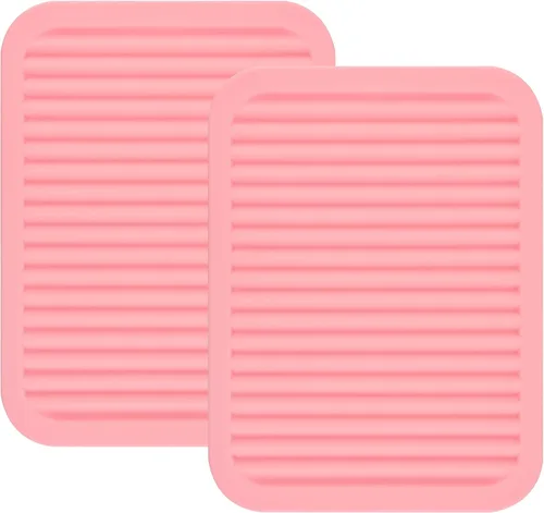 Miniatura 18 de Salvamanteles de silicona para platos y ollas, encimera, almohadillas calientes de mesa, soporte para cucharas, juego de 2 alfombrillas de secado L