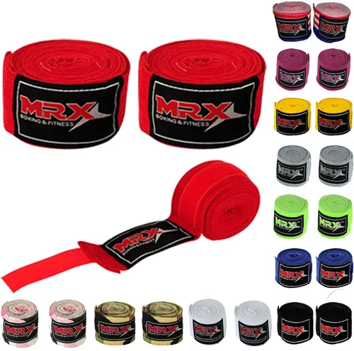 Miniatura 13 de MRX BOXING & FITNESS Boxing Hand Wraps Semi-Elalstic Multi Colors Great for MMA Boxing Muay Thai Kick Boxing Training 118, 160, 180 Length