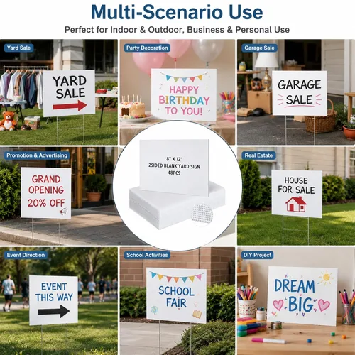 Miniatura 7 de Pinkunn 24 Pack Corrugated Plastic Board 3/16 Inch Thick Poster Sheet Waterproof Board Sheets Blank Yard Signs for Indoor and Outdoor Use, Party